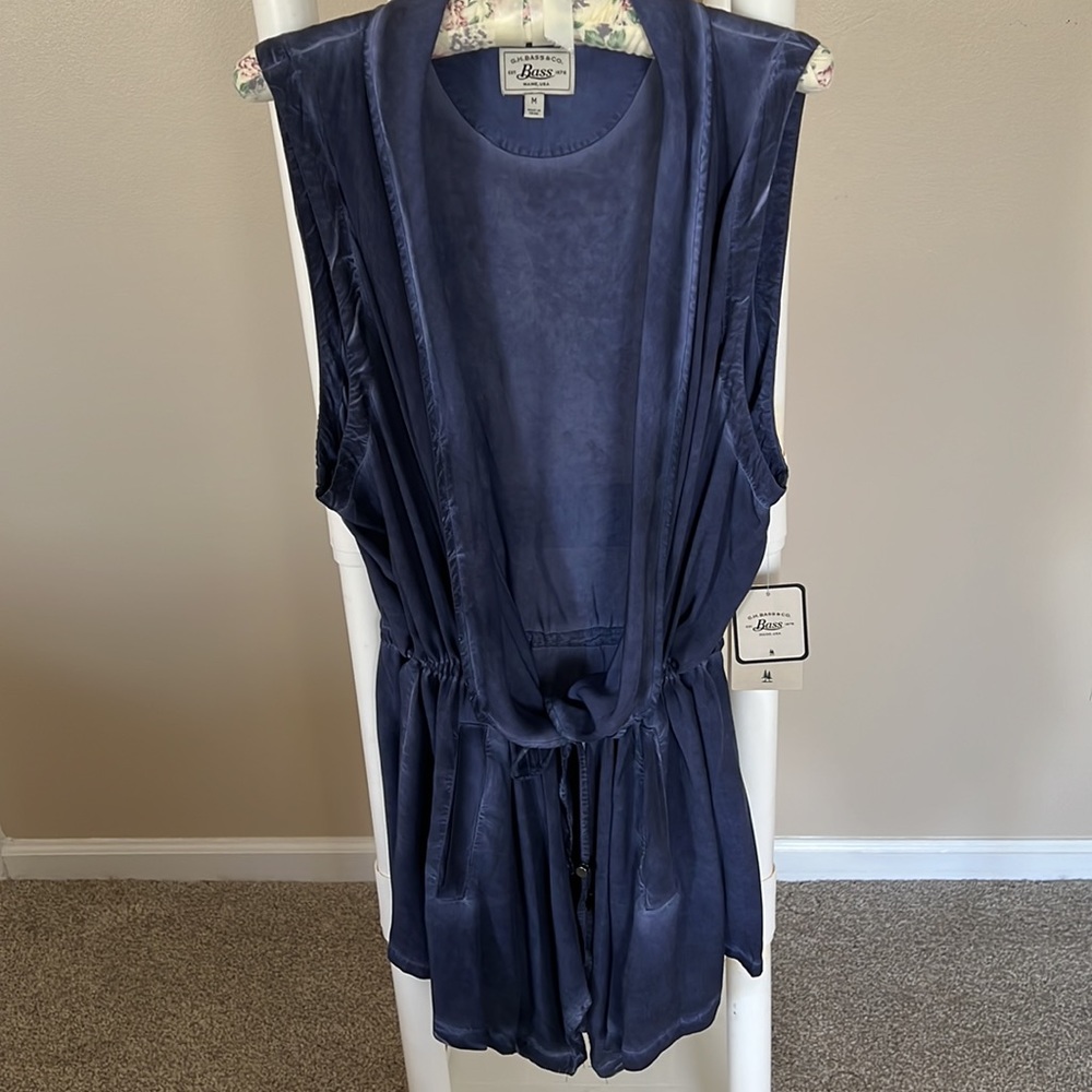 New G H Bass wrap / cardigan- Acid wash jeans color